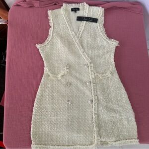 Trixxi Cream Bouclé Bodycon Dress XL NWT | Coquette LoveShackFancy Style